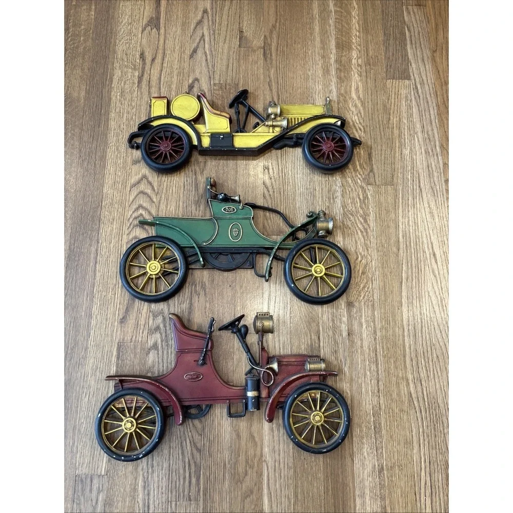 Antique Car Decor Set of 3 Vintage Sexton USA Cast Metal Plaques Wall Hangers